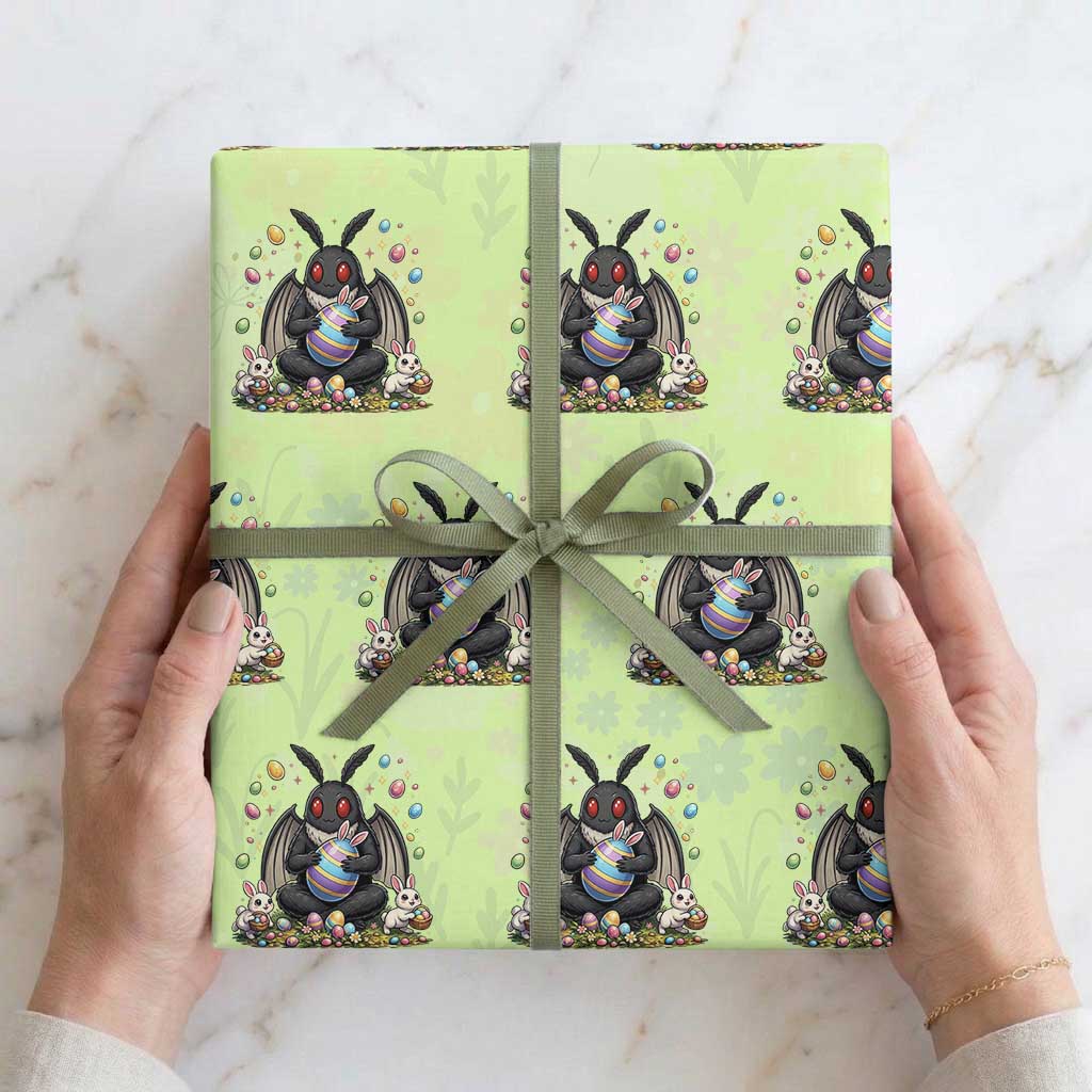Mothman Easter Bunny Wrapping Paper Roll Funny West Virginia Cryptid Lover Gift TS12 Lime Print Your Wear