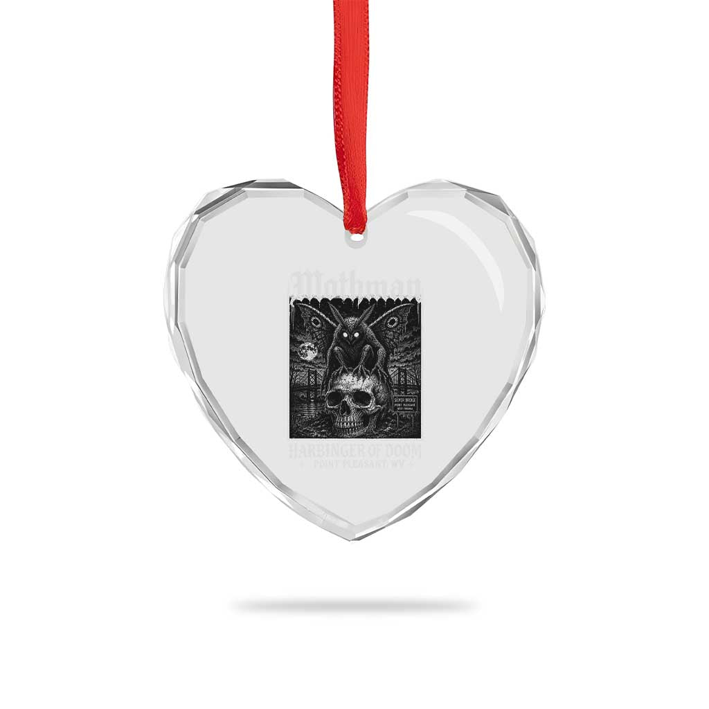 Mothman Harbinger of Doom Point Pleasant WV Heart Crystal Glass Ornament Gothic Horror Cryptid Creature