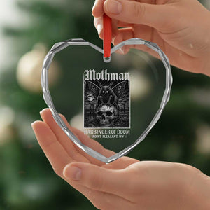 Mothman Harbinger of Doom Point Pleasant WV Heart Crystal Glass Ornament Gothic Horror Cryptid Creature