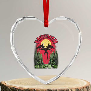 Mothman Heart Crystal Glass Ornament Believes In You Cryptid Cryptozoology TS02 Transparent Glass 3'' Heart Print Your Wear