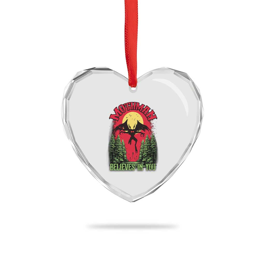 Mothman Heart Crystal Glass Ornament Believes In You Cryptid Cryptozoology TS02 Print Your Wear