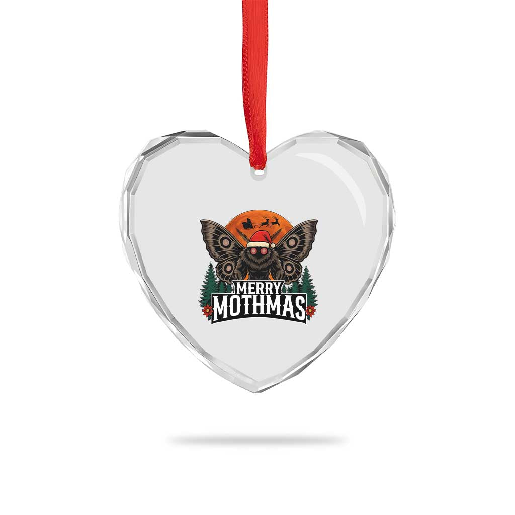 Mothman Heart Crystal Glass Ornament Holiday Humor Merry Mothmas Cryptid Gift TS12 Print Your Wear