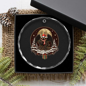 Mothman In Christmas Night Crystal Glass Ornament Funny Cryptid Gift TS12 Print Your Wear