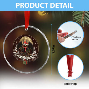 Mothman In Christmas Night Crystal Glass Ornament Funny Cryptid Gift TS12 Print Your Wear