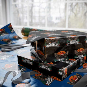 Mothman Wrapping Paper Roll Holiday Humor Merry Mothmas Cryptid Gift TS12 Black Print Your Wear