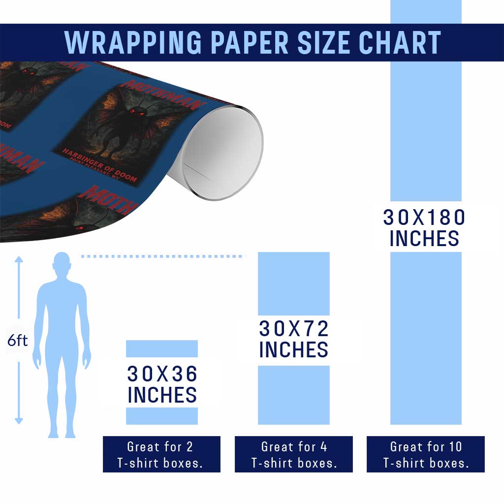 Mothman Wrapping Paper Roll Horror Harbinger of Doom Urban Myth Cryptid Creature TS10 Print Your Wear