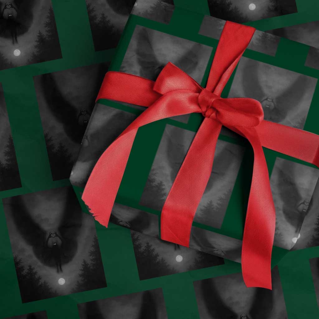 Mothman Wrapping Paper Roll Horror Poster Halloween Cryptid Lover TS10 Green Print Your Wear
