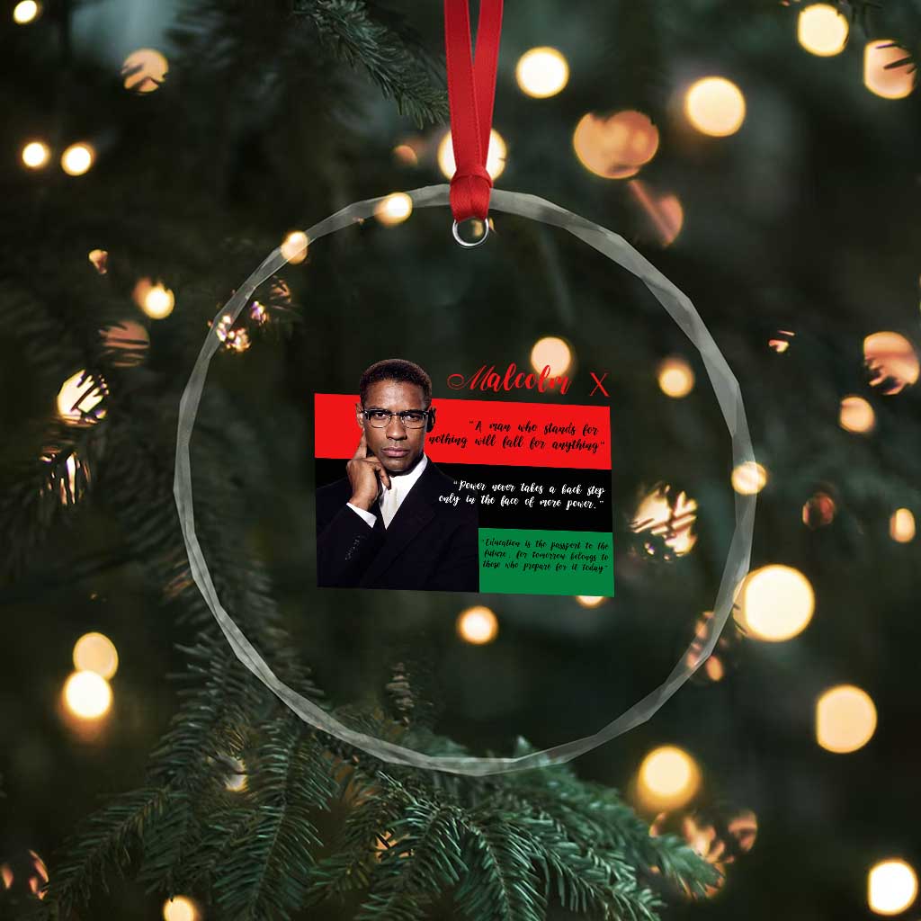 Motivational Malcolm X Quote Crystal Glass Ornament Black History Month Gift TS12 Print Your Wear