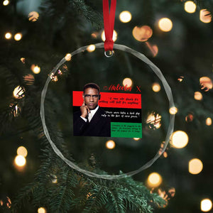 Motivational Malcolm X Quote Crystal Glass Ornament Black History Month Gift TS12 Print Your Wear