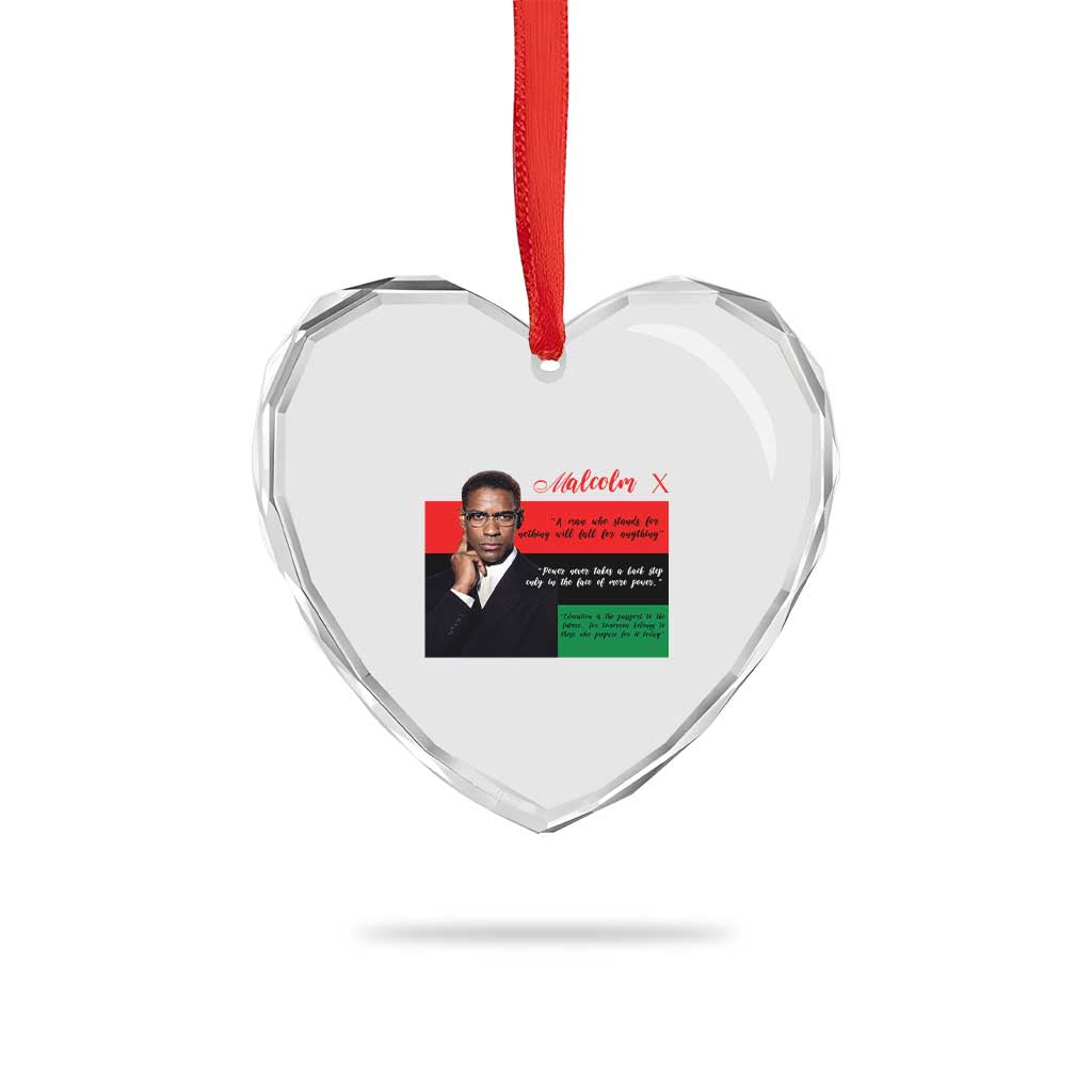Motivational Malcolm X Quote Heart Crystal Glass Ornament Black History Month Gift TS12 Print Your Wear