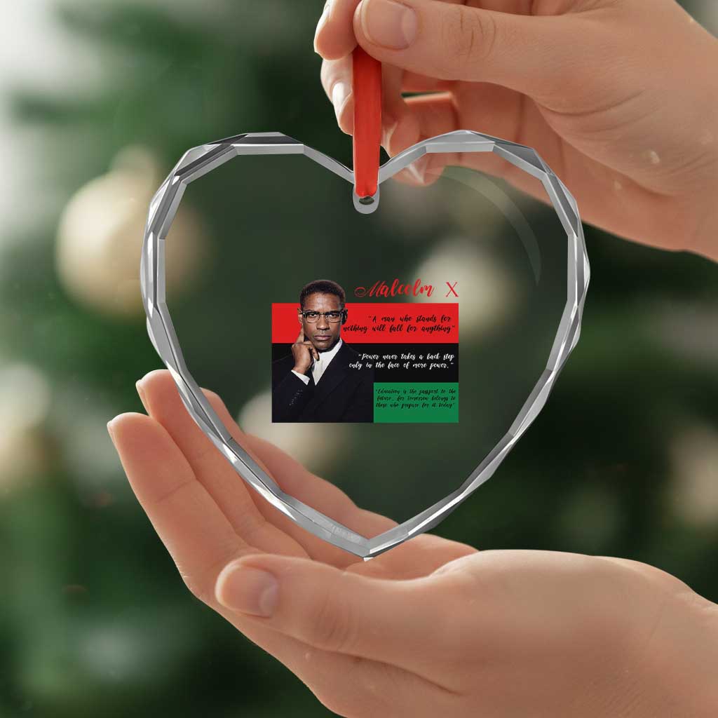 Motivational Malcolm X Quote Heart Crystal Glass Ornament Black History Month Gift TS12 Print Your Wear