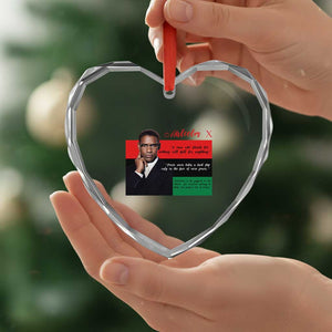 Motivational Malcolm X Quote Heart Crystal Glass Ornament Black History Month Gift TS12 Print Your Wear