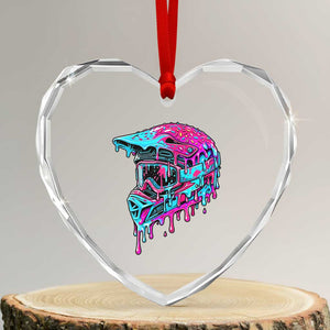 Motocross Helmet Drip Ice Cream Melt Graphic Dirt Bike Racing Heart Crystal Glass Ornament TS11 Transparent Glass 3'' Heart Print Your Wear