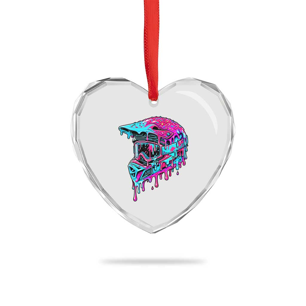 Motocross Helmet Drip Ice Cream Melt Graphic Dirt Bike Racing Heart Crystal Glass Ornament TS11 Print Your Wear