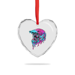 Motocross Helmet Drip Ice Cream Melt Graphic Dirt Bike Racing Heart Crystal Glass Ornament TS11 Print Your Wear