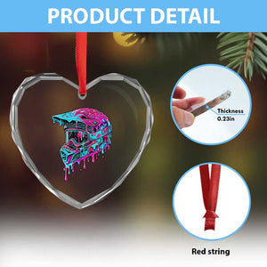 Motocross Helmet Drip Ice Cream Melt Graphic Dirt Bike Racing Heart Crystal Glass Ornament TS11 Print Your Wear