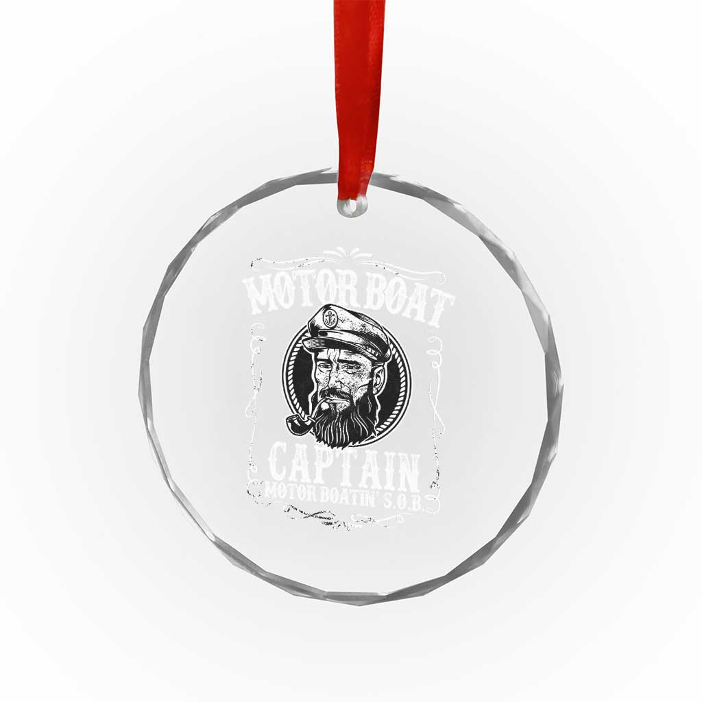 Motor Boat Captain Crystal Glass Ornament Funny Boating Pontoon Party Motor Boatin Lake Life TS02 Print Your Wear