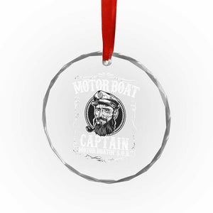 Motor Boat Captain Crystal Glass Ornament Funny Boating Pontoon Party Motor Boatin Lake Life - Print Your Wear