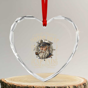 Motor Boat Captain Heart Crystal Glass Ornament Funny Pontoon Boating Motor Boatin Lake TS10 Transparent Glass 3'' Heart Print Your Wear