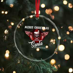 Motorcycle Biker Santa Crystal Glass Ornament Merry Christmas Skull Xmas TS10 Print Your Wear