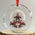 Motorcycle Crystal Glass Ornament Santa Riding to Town Merry Xmas TS10 Transparent Glass 3'' Circle Print Your Wear