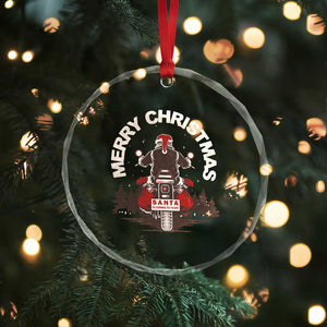 Motorcycle Crystal Glass Ornament Santa Riding to Town Merry Xmas TS10 Print Your Wear
