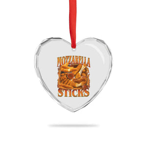 Mozzarella Sticks Heart Crystal Glass Ornament Funny Foodie Meme Snack Lover Vintage 90s TS10 Print Your Wear