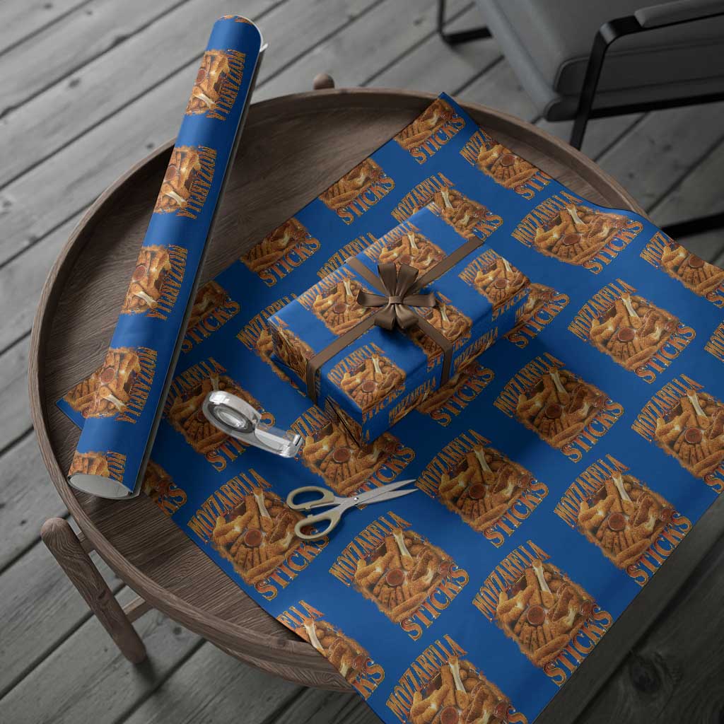 Mozzarella Sticks Wrapping Paper Roll Funny Foodie Meme Snack Lover Vintage 90s TS10 Blue Print Your Wear