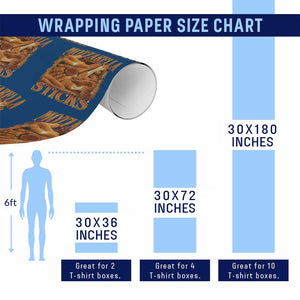 Mozzarella Sticks Wrapping Paper Roll Funny Foodie Meme Snack Lover Vintage 90s TS10 Print Your Wear