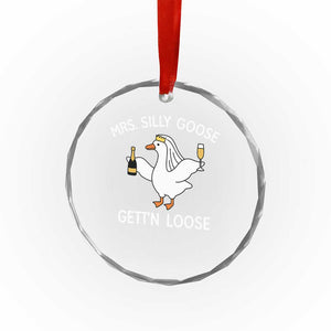 Mrs. Silly Goose Bride Crystal Glass Ornament Funny Goose Lovers TS10 Print Your Wear