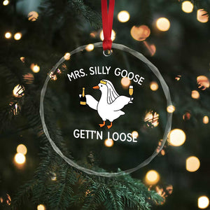 Mrs. Silly Goose Bride Crystal Glass Ornament Funny Goose Lovers TS10 Print Your Wear