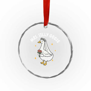 Mrs. Silly Goose Bride Crystal Glass Ornament Funny Goose Lovers Bride To Be TS10 Print Your Wear