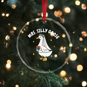 Mrs. Silly Goose Bride Crystal Glass Ornament Funny Goose Lovers Bride To Be TS10 Print Your Wear