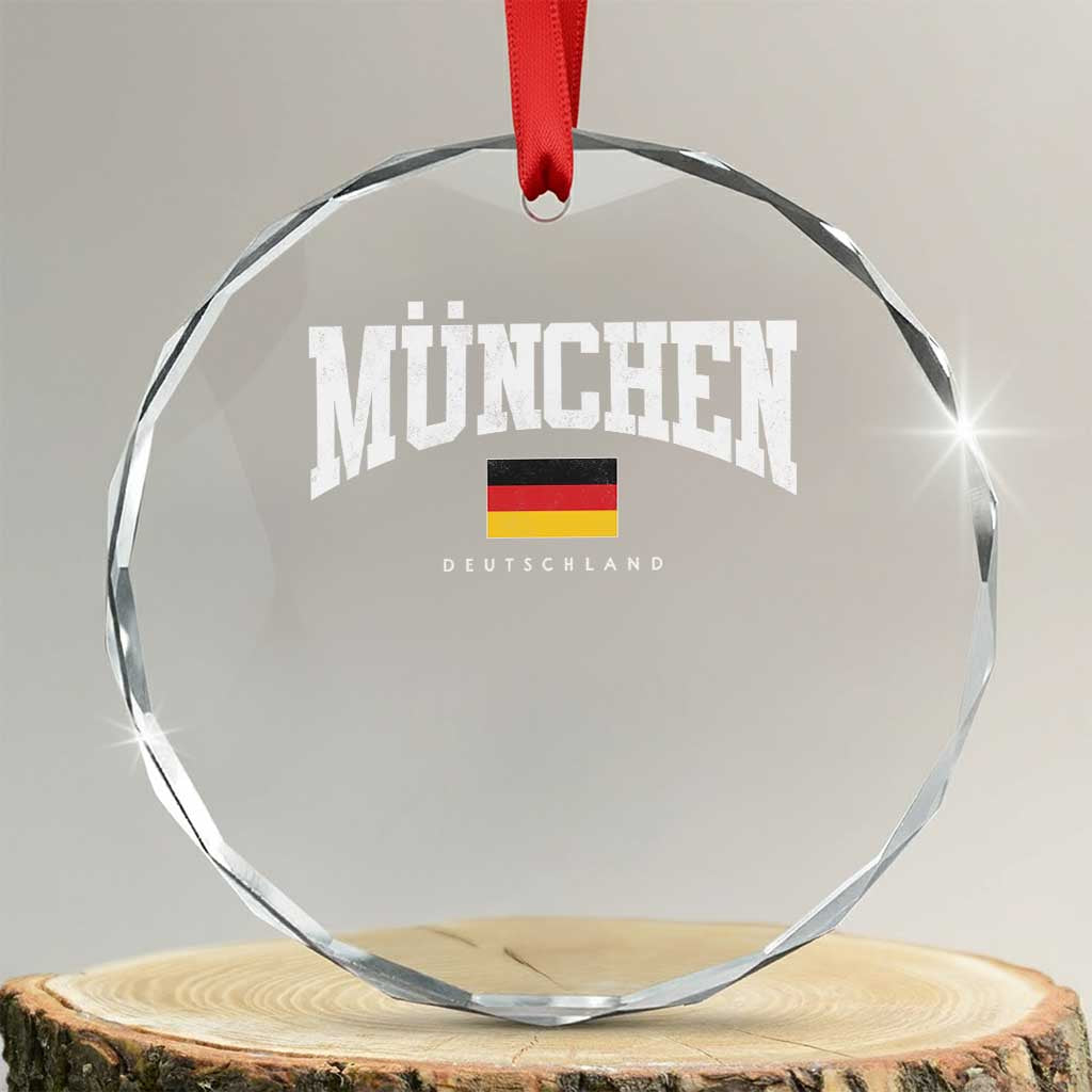 Munchen Deutschland Germany Crystal Glass Ornament Vintage Athletic Sports Design