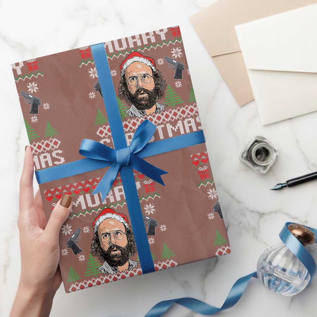 Murray Christmas Wrapping Paper Roll Funny Stranger Holiday Meme TS14 Mocha Print Your Wear