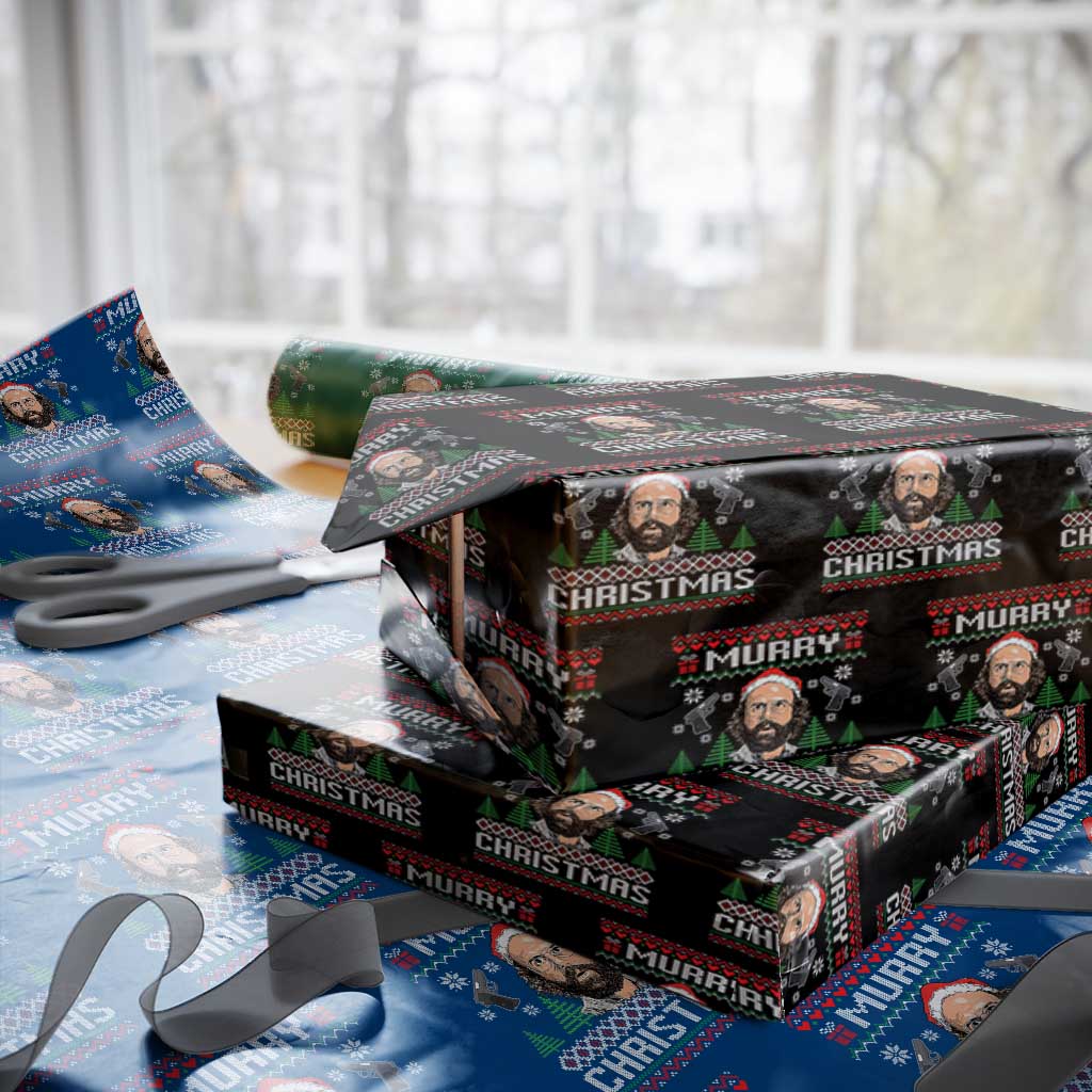 Murray Christmas Wrapping Paper Roll Funny Stranger Holiday Meme TS14 Black Print Your Wear