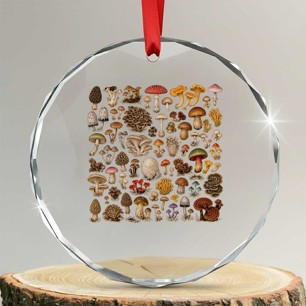 Mushroom Lovers Crystal Glass Ornament Mycology Fungi Foraging Mushroom Whisperer TS10 Transparent Glass 3'' Circle Print Your Wear