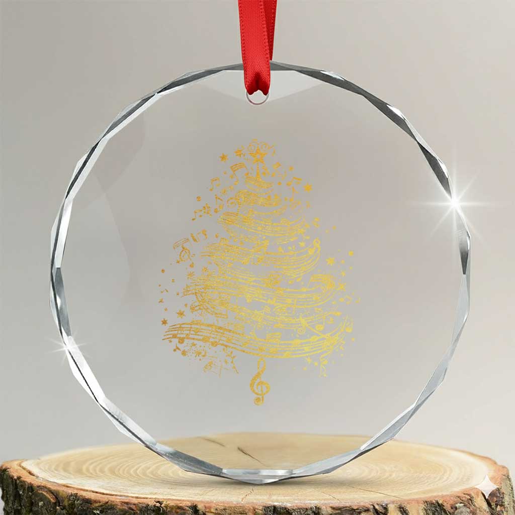 Music Christmas Tree Crystal Glass Ornament Musician Music Lover Gift TS10 Transparent Glass 3'' Circle Print Your Wear