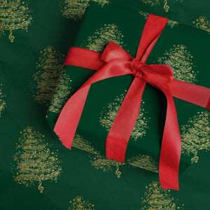 Music Christmas Tree Wrapping Paper Roll Musician Music Lover Gift TS10 Green Print Your Wear