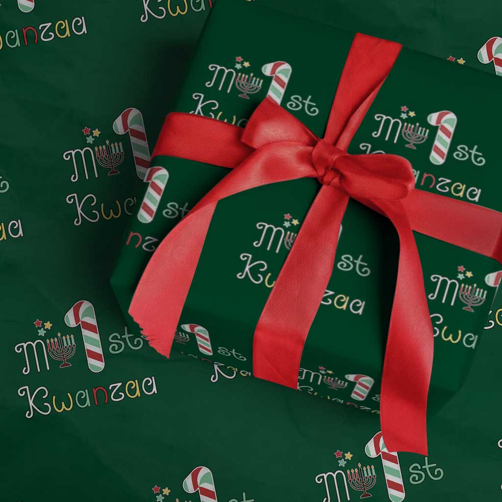 My 1st Kwanzaa Wrapping Paper Roll Babys First Kwanzaa Kinara Gift TS10 Green Print Your Wear