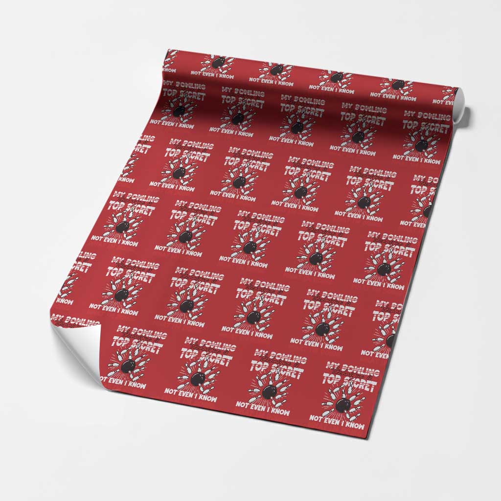 My Bowling Technique Is Top Secret Wrapping Paper Roll Funny Bowler Gift TS12 Red Print Your Wear