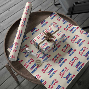 My Cat Is Also In The Meowfia Wrapping Paper Roll Cat Dad Football Lover Mafia Fan TS10 Beige Print Your Wear