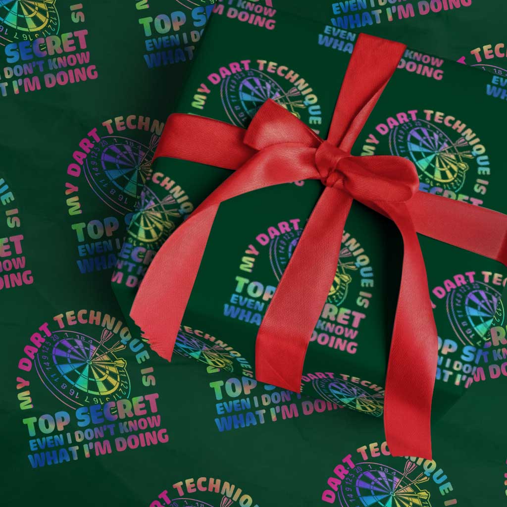 My Dart Technique Is Top Secret Wrapping Paper Roll Vintage Tie Dye Dart Lover TS12 Green Print Your Wear