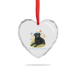 My Dog Is My Therapist Heart Crystal Glass Ornament Labrador Retriever Lover Gift TS12 Print Your Wear