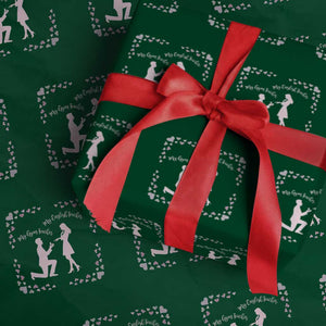 My English Teacher and Gym Teacher Are Getting Married Wrapping Paper Roll She Said Yes Love Story Romance TS02 Green Print Your Wear