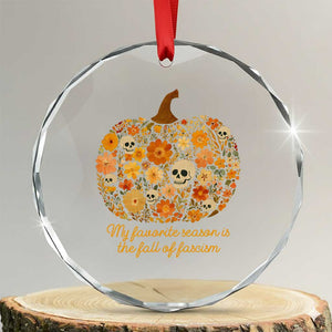 My Favorite Season is the Fall of Fascism Crystal Glass Ornament Social Justice Halloween Activist TS10 Transparent Glass 3'' Circle Print Your Wear