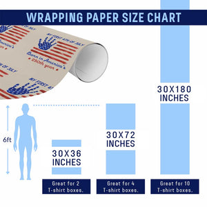 My First 4th of July Celebrate Semiquincentennial Cute Wrapping Paper Roll Born in America's 250th Year Patriotic Milestone Celebration