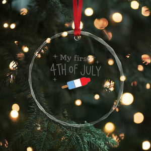 My First 4th of July Cute Summer Rocket Popsicle Crystal Glass Ornament Firecracker Ice Lolly Patriotic Baby Independence Holiday