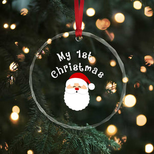 My First Christmas Crystal Glass Ornament Baby's First Holiday Xmas Santa TS10 Print Your Wear