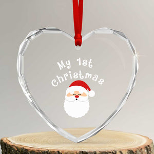 My First Christmas Heart Crystal Glass Ornament Baby's First Holiday Xmas Santa TS10 Transparent Glass 3'' Heart Print Your Wear